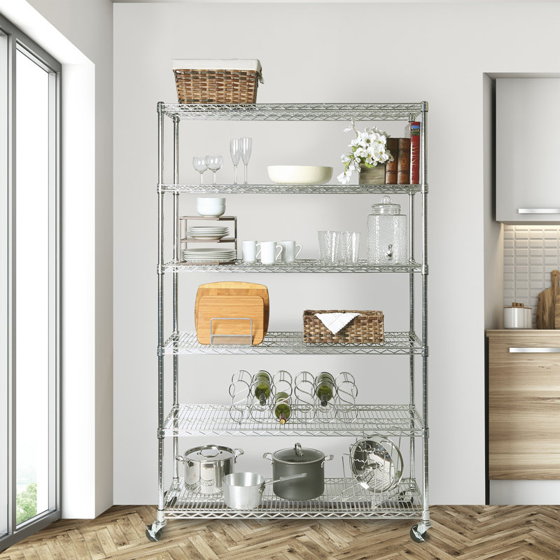 Seville Classics 6Tier UltraZinc™ NSF Steel Wire Shelving with Wheels & Reviews Wayfair